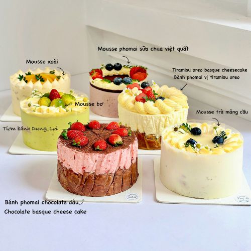 Bánh mousse và basque cheescake