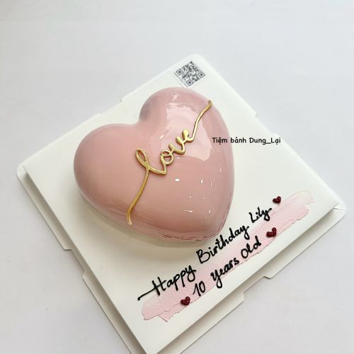 Bánh entremet tim hồng tráng gương - Entremet tráng gương