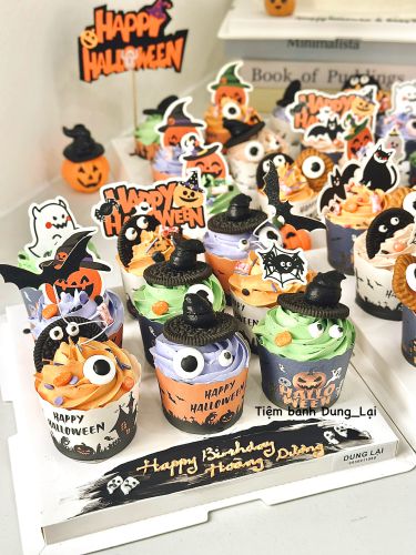 Set cupcake 9c halloween có nhân hoa quả - Bánh Halloween