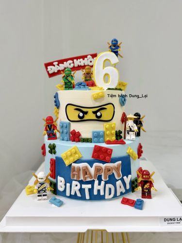 Bánh 2 tầng lego sz 20-14 - Bé trai