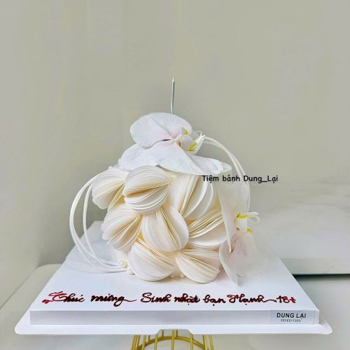 Bánh hoa giấy gạo nghệ thuật sz 16 1/2 hoa lan - Bé gái