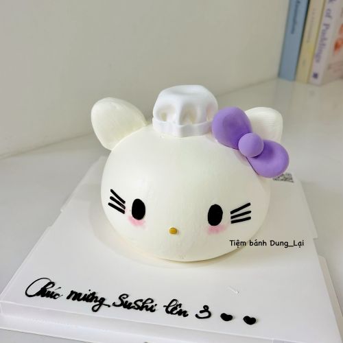 Bánh tạo hình hello kitty nơ tím - Tạo hình
