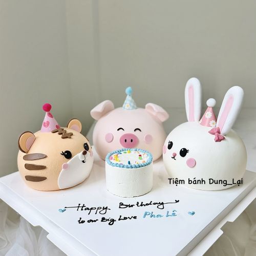 Set 3 bánh tạo hình hổ lợn thỏ sz 12-14-16 - Tạo hình