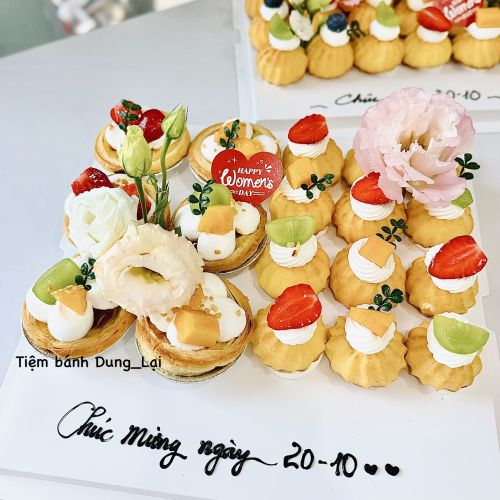 Set bánh 6 tart và 12 su kem