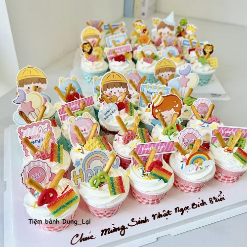 Set bánh cupcake có nhân hoa quả 20c