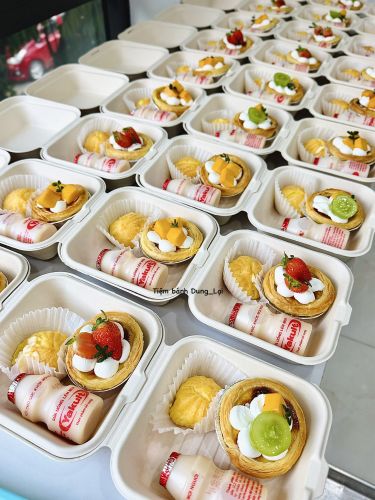 Set bánh tart, su kem, yakul