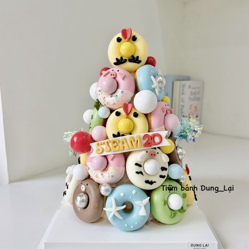 Tháp bánh các hình ngộ nghĩnh 24b - Tháp Donut
